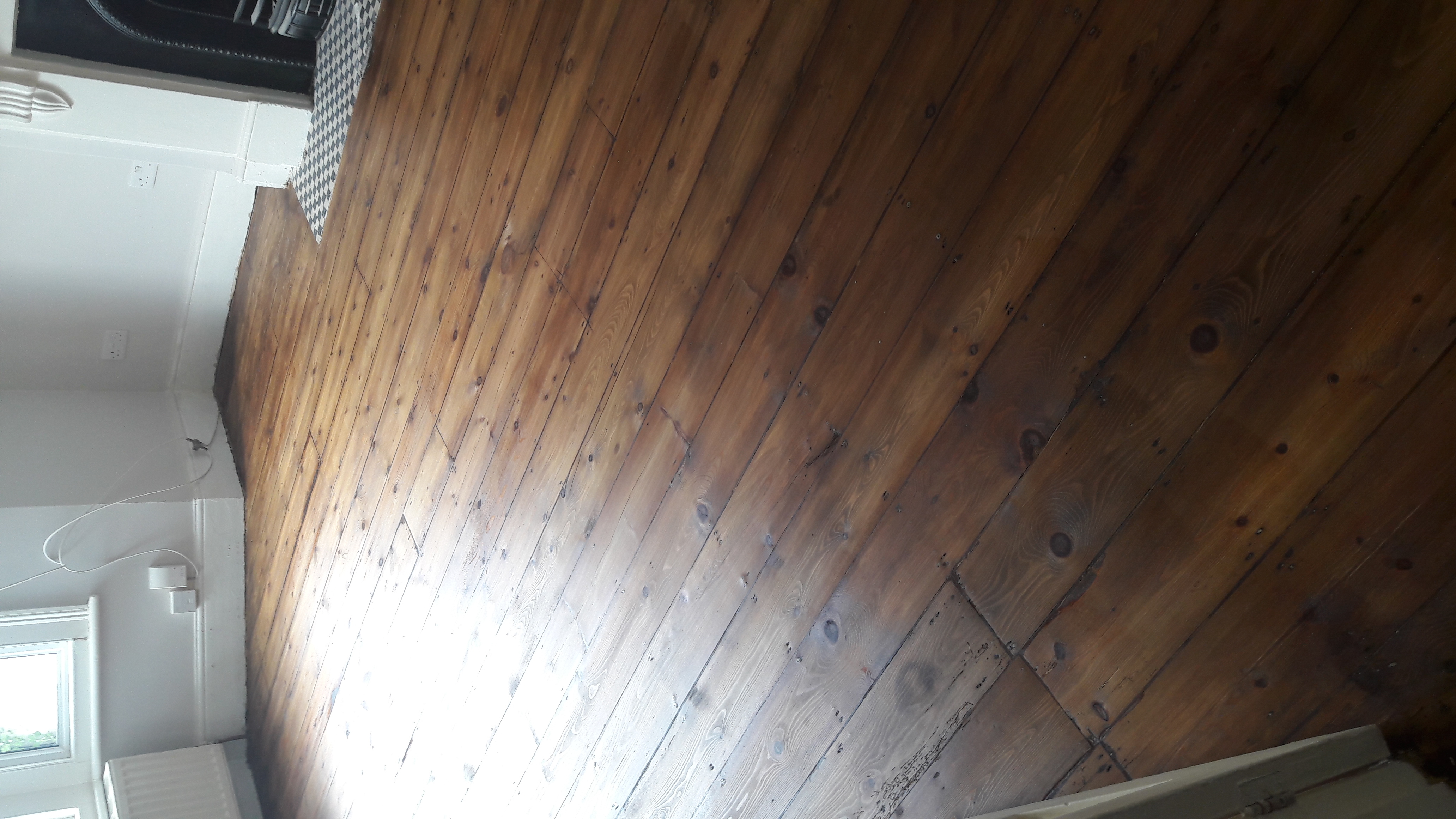 Floorboards floor after sanding work in W5