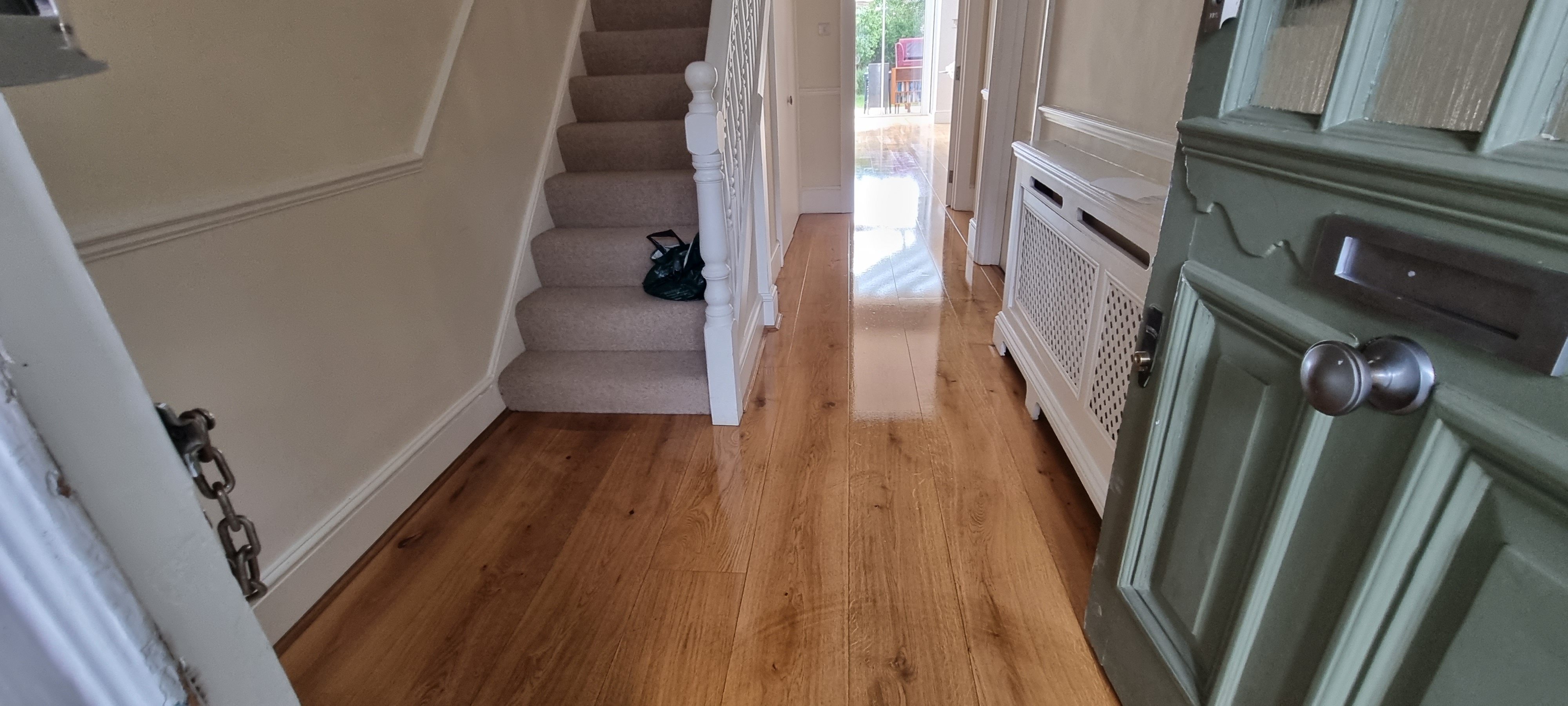 Floorboards floor after sanding work in W6