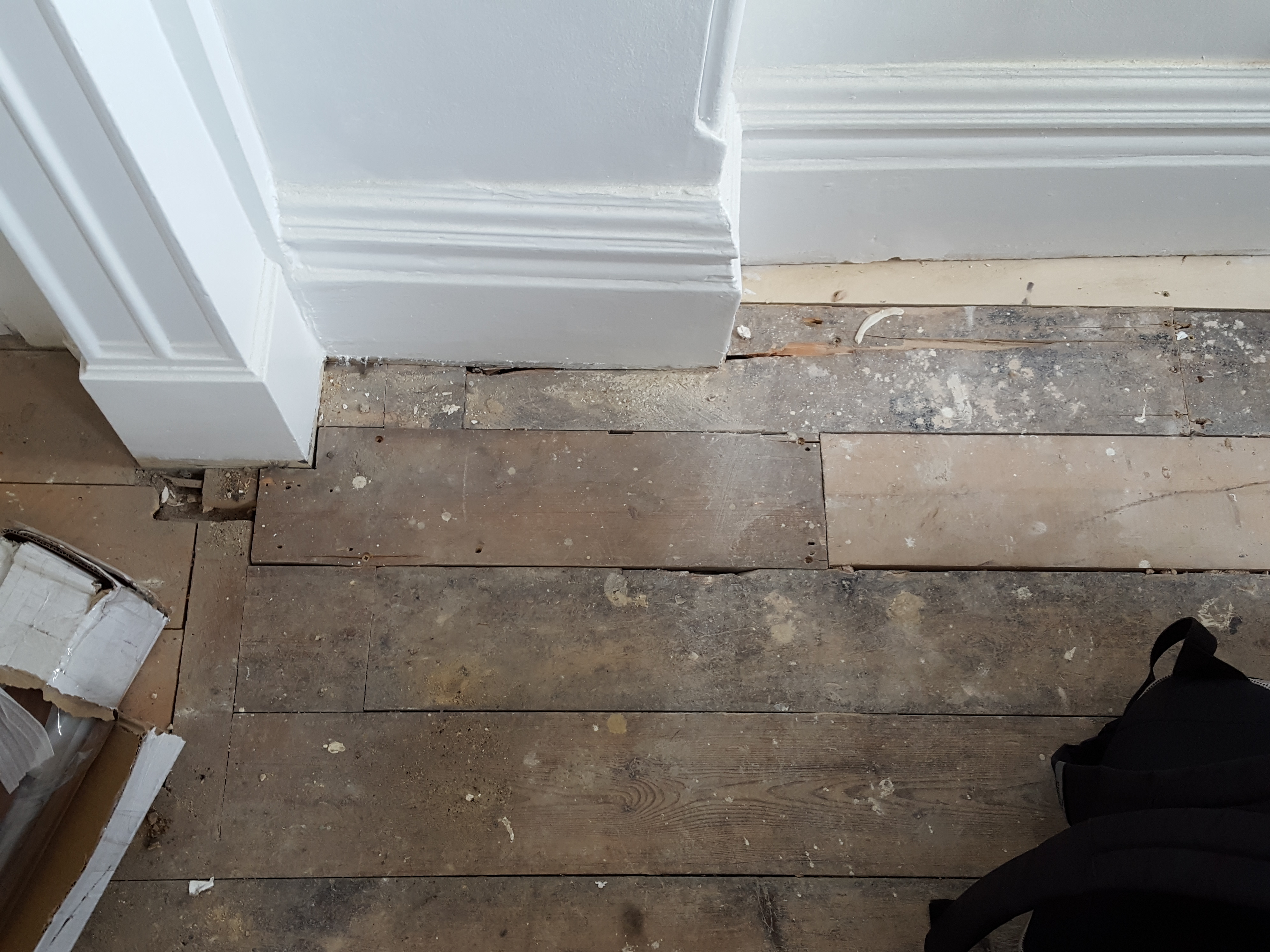 Engineered Wood floor after fitting work in W9