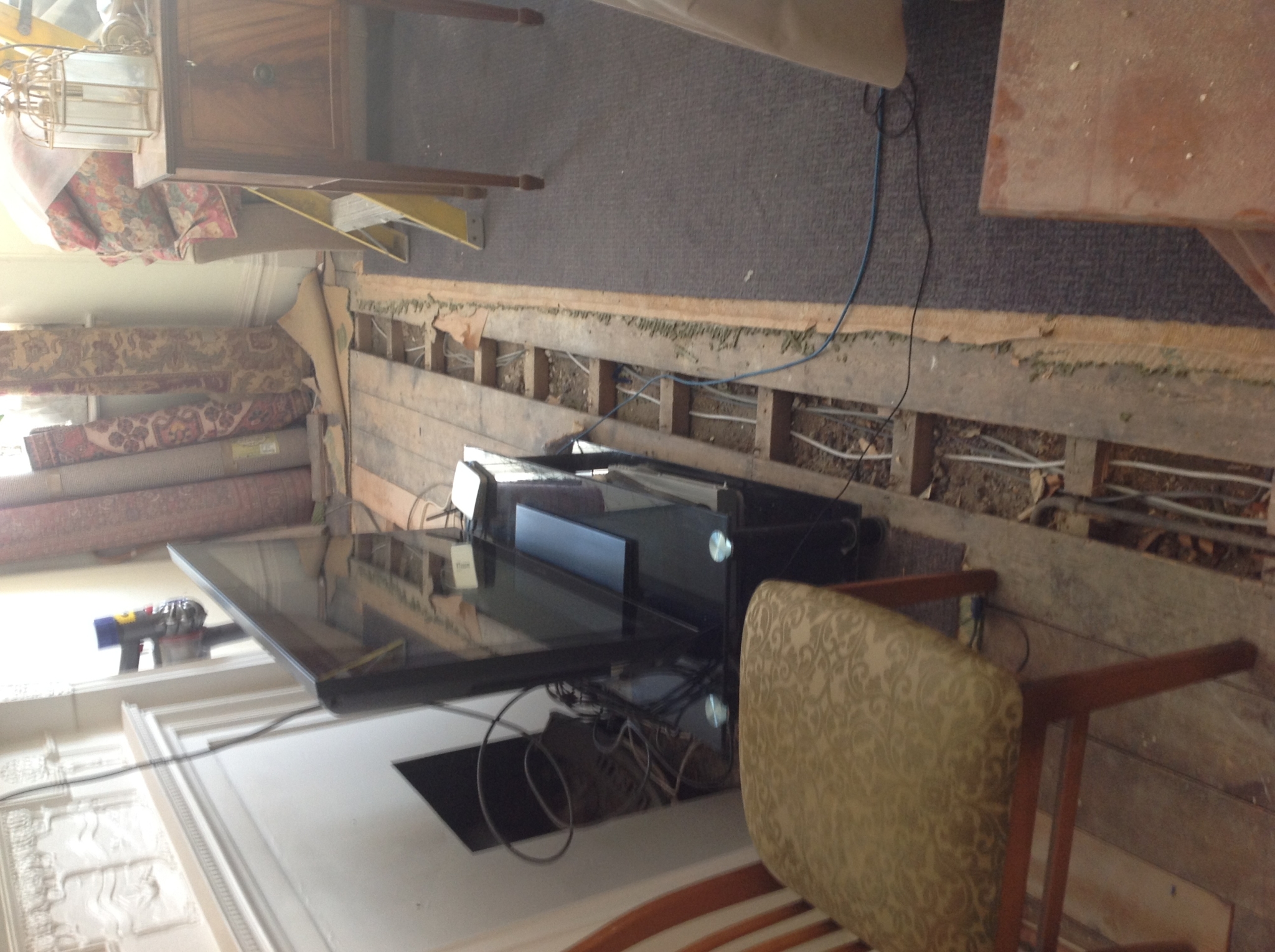 Floor condition before work at W9