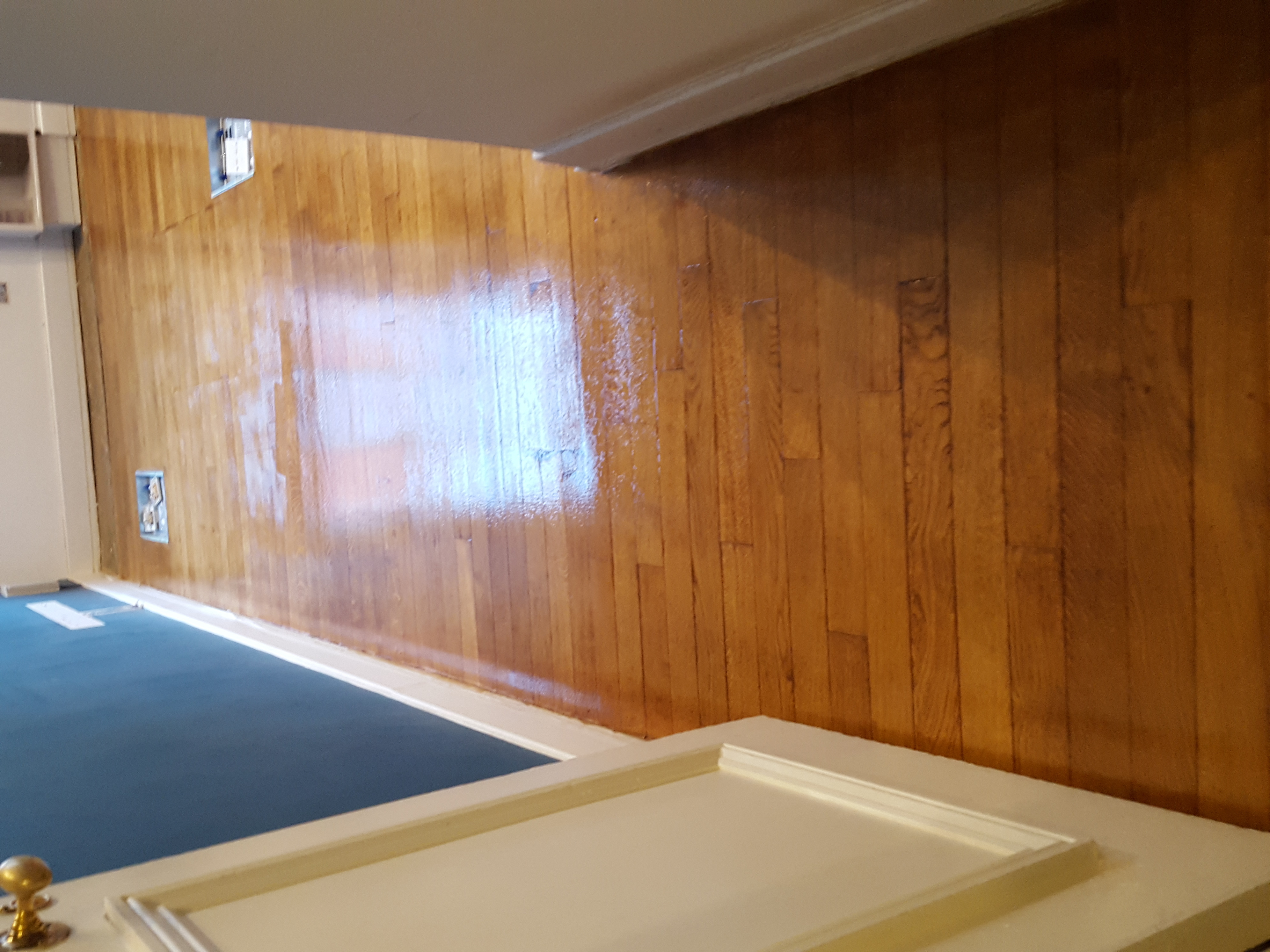 Hardwood floor after sanding work in WC1R