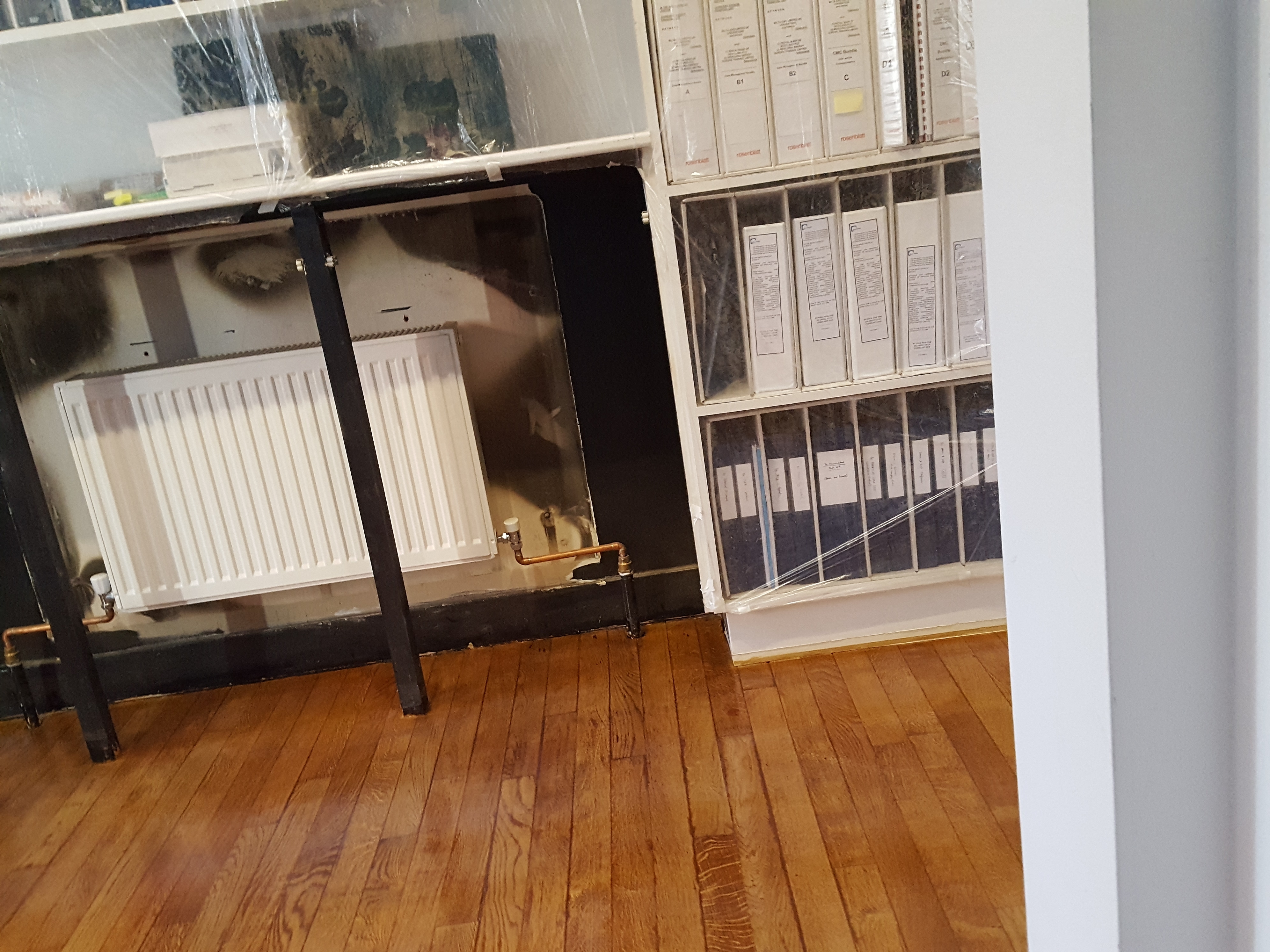 Hardwood floor after sanding work in WC1R