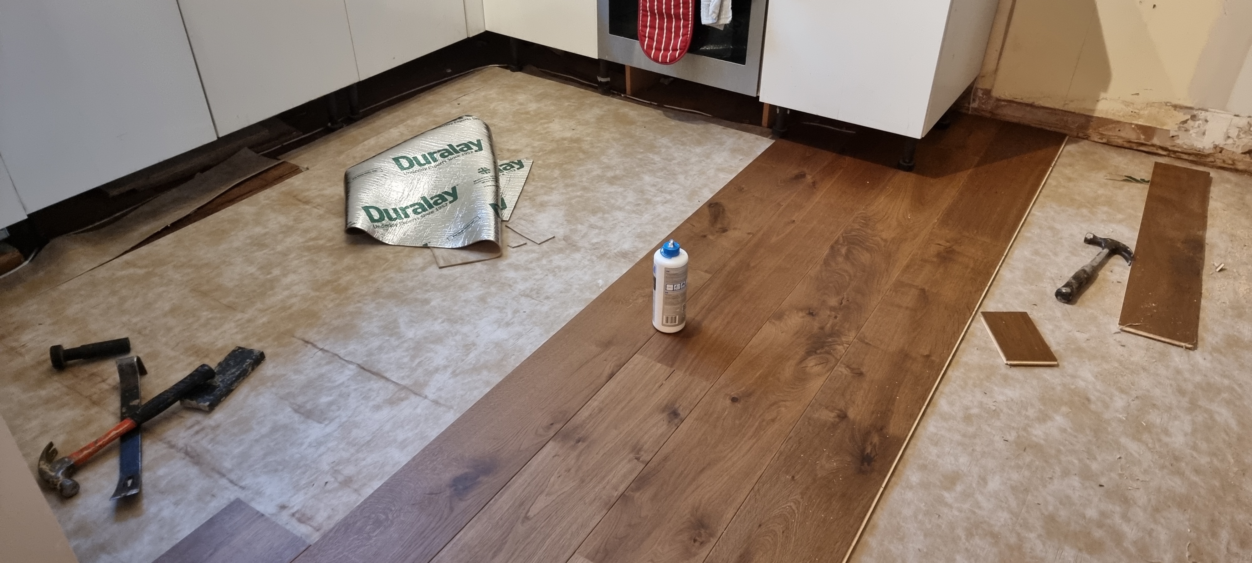 Engineered Wood floor after fitting work in WC2B