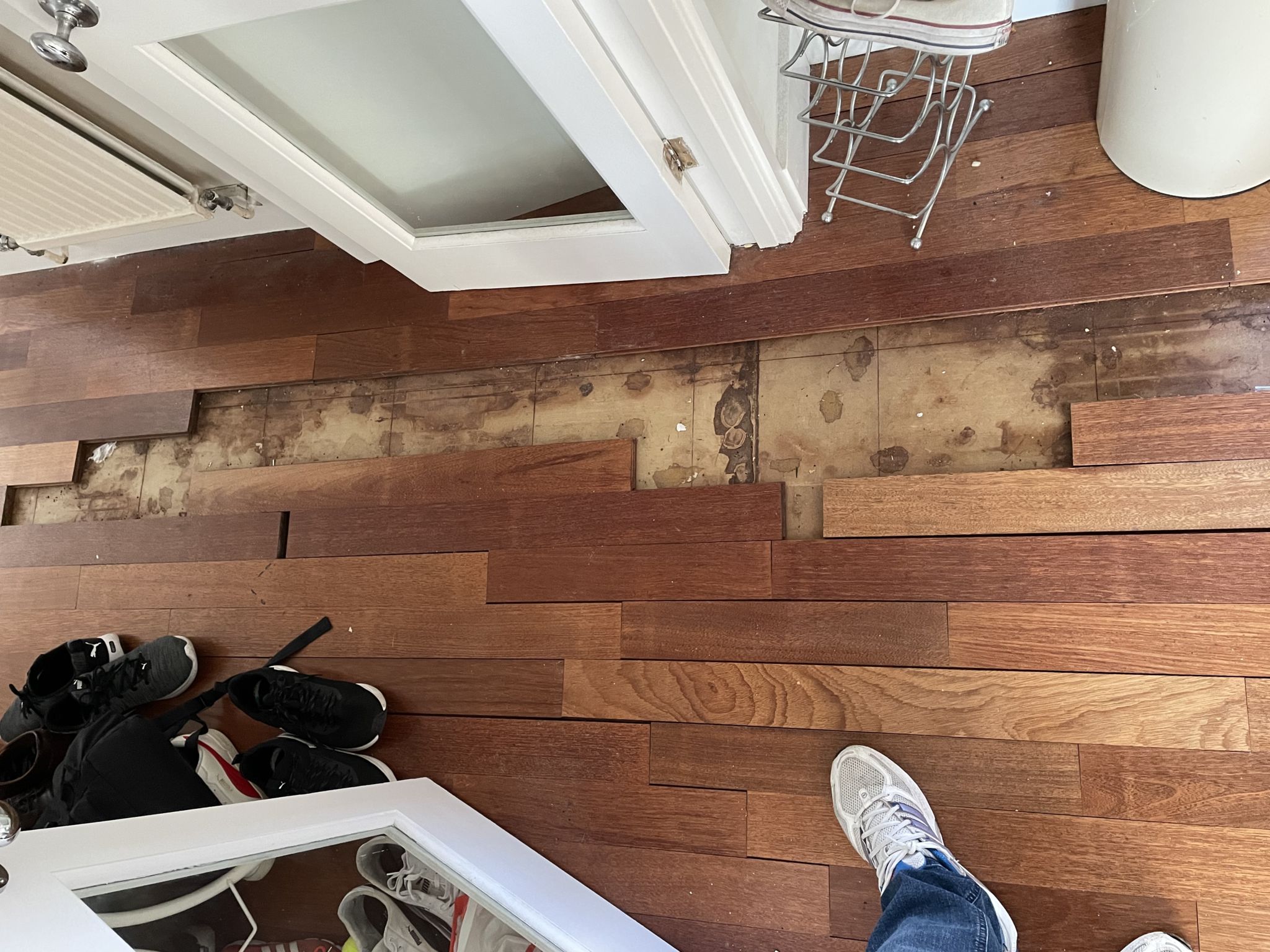 Floor condition before work at WC2B