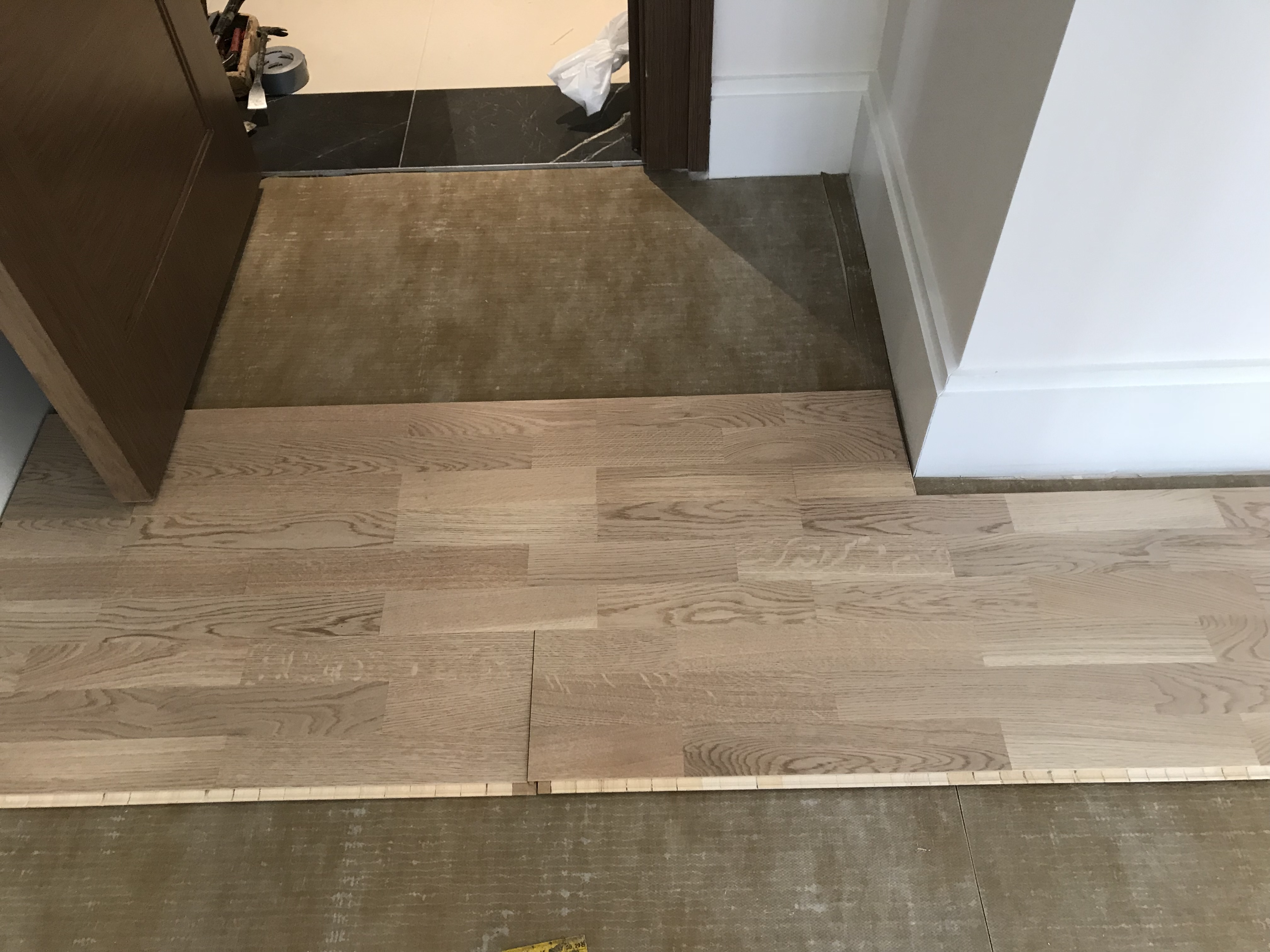Engineered Wood floor after fitting work in WC2R