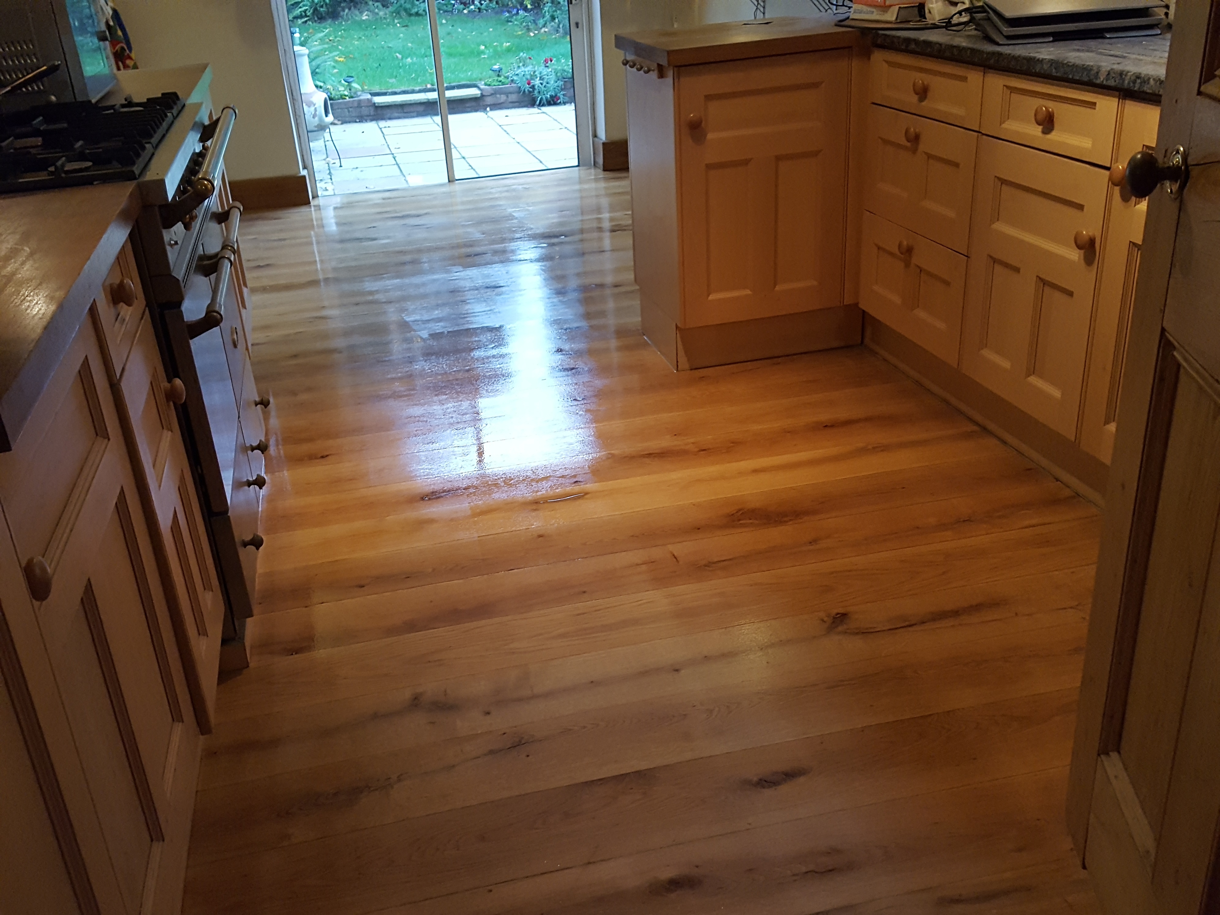 Hardwood floor after sanding work in WD17