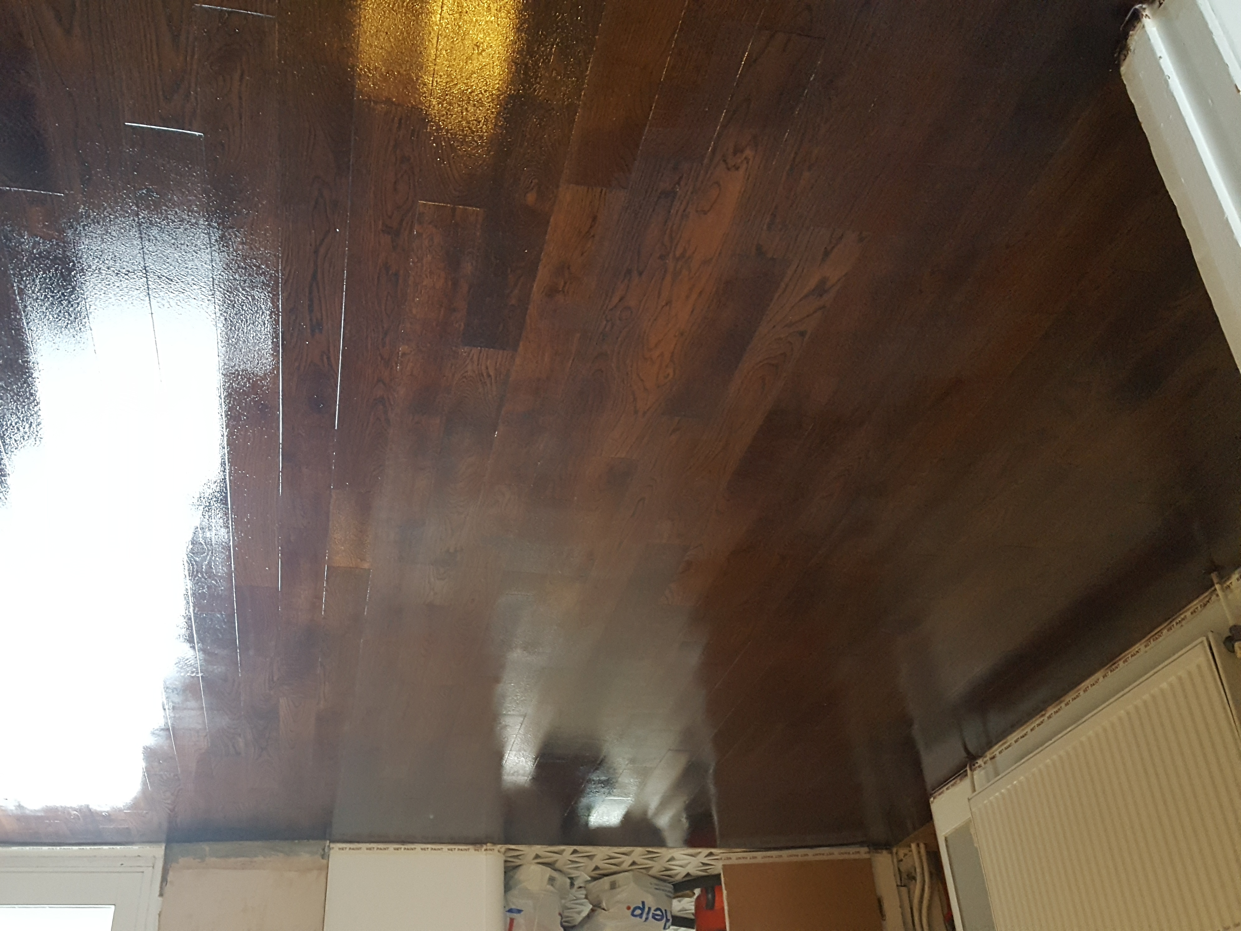 Hardwood floor after sanding work in WD23