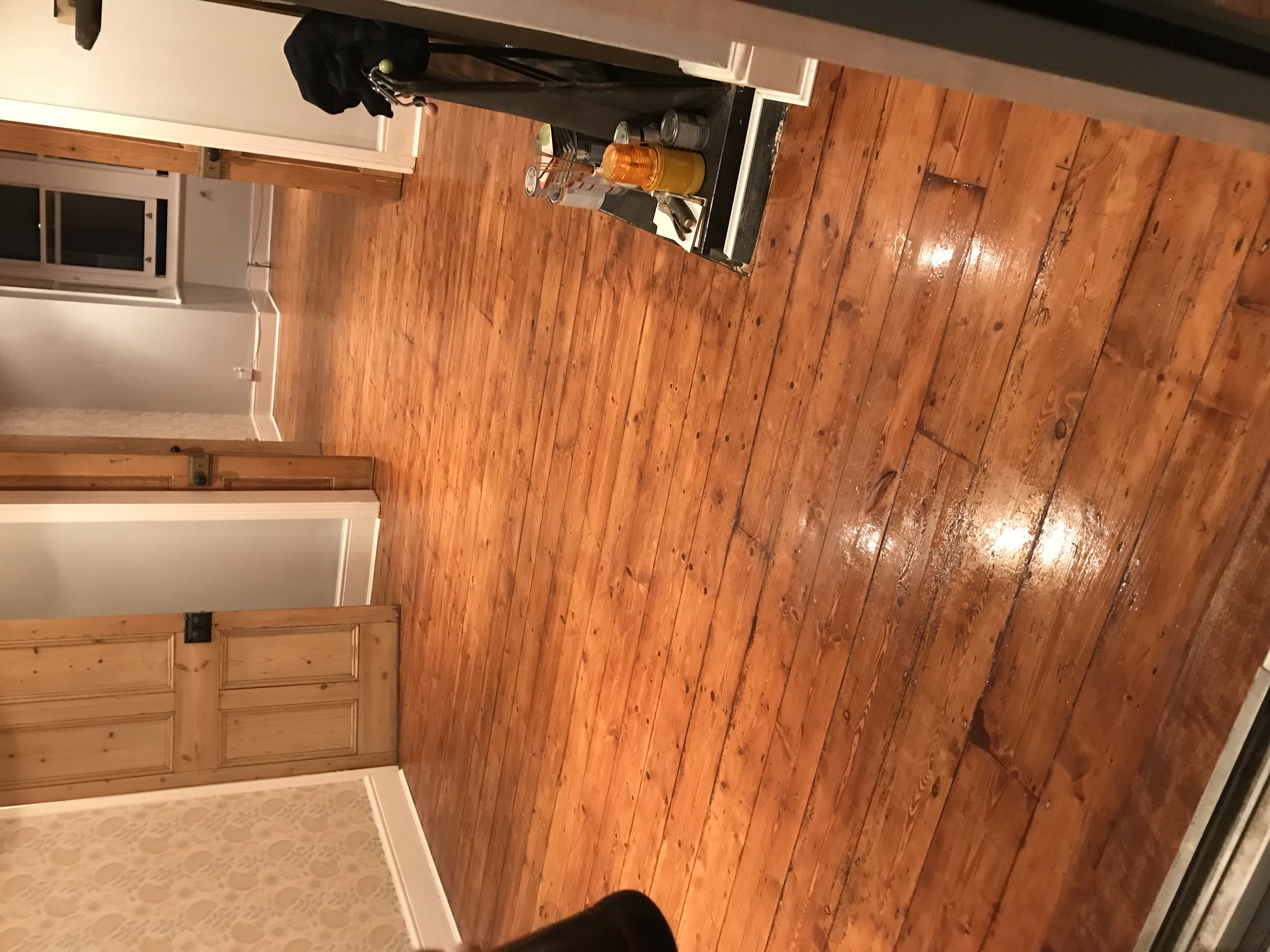 Floorboards floor after sanding work in WD23