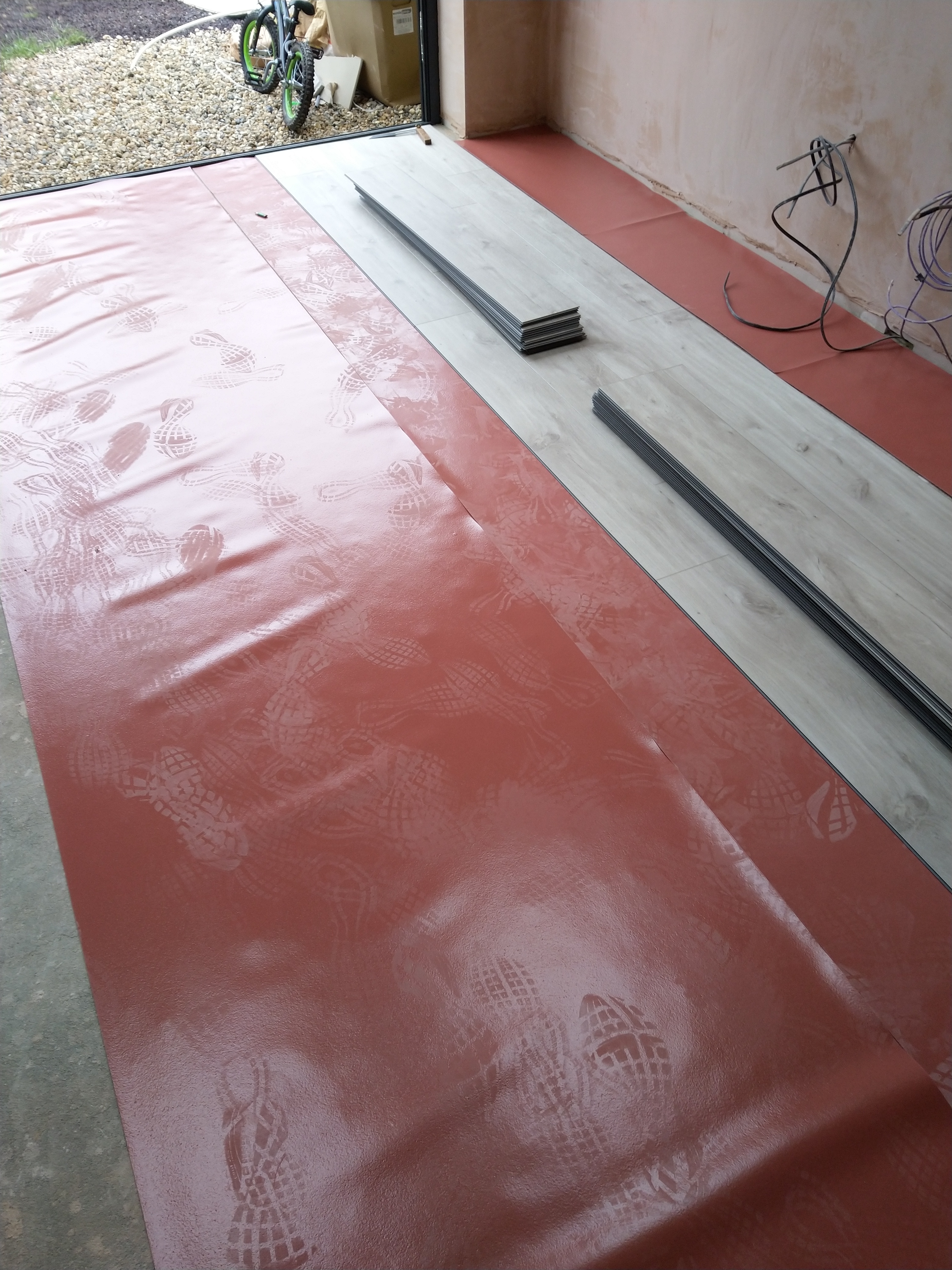 Vinyl floor after fitting work in WD3