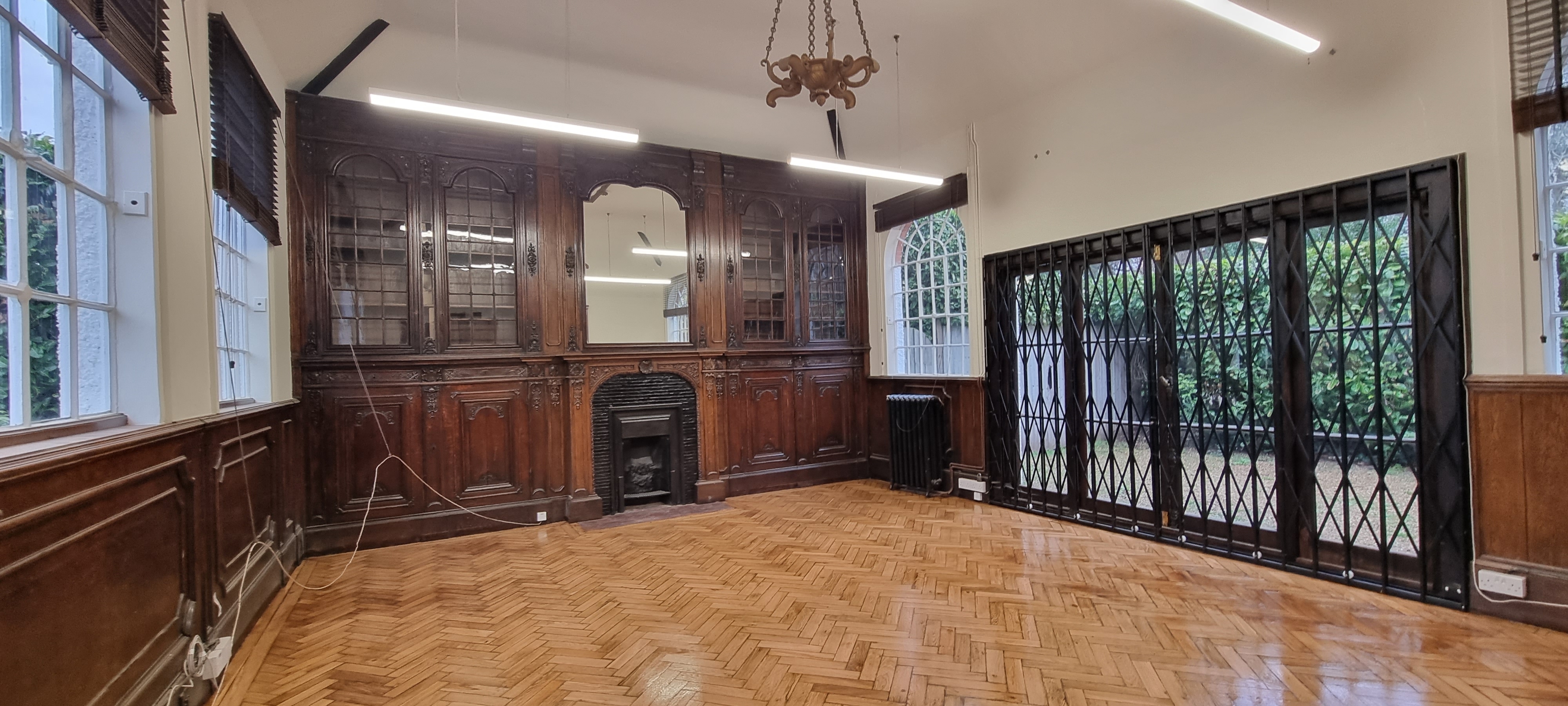 Parquet floor after sanding work in WD7